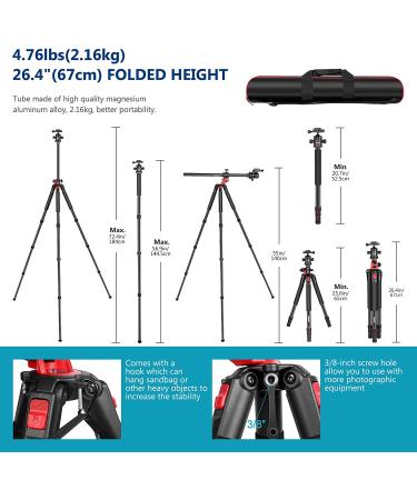 NEEWER 72 Camera Tripod Monopod with Ball Head, Arca Type QR Plate, Bag - Max Load 33lb - Buy Online on SooperMarket.com