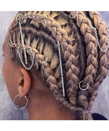 5PCS Hip Hop Punk Style Hair Braid Chain Rings | Hair Accessories for Women - Buy Online on SooperMarket.com