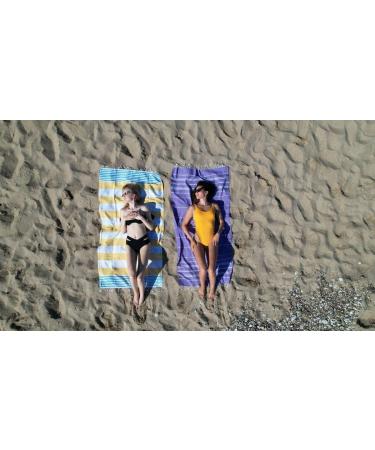 HAVLULAND Sale Set of 6 Turkish Beach Towels - Oversized 39x71, 100% Cotton, Absorbent, Quick-Dry, Sand Free - for Adults, Beach Gifts, Travel, Camping - Beach Accessories - Buy Online on SooperMarket.com