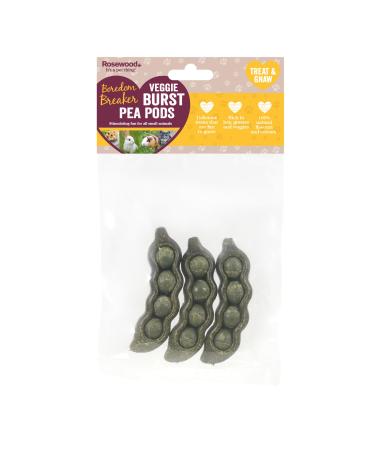 Rosewood Boredom Breaker Veggie Burst Pea Pods Rabbit Treats & Small Animal Treats 3pc 80g