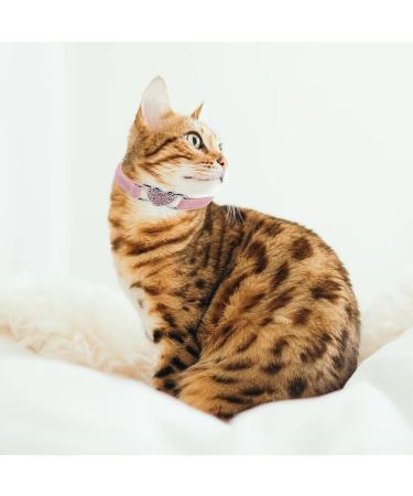 Shop Cobee Bling Heart Cat Neck Band - Adjustable Rhinestone Pet Collar with Bell for Small Cats & Dogs - Pink/Black - Buy Online on SooperMarket.com
