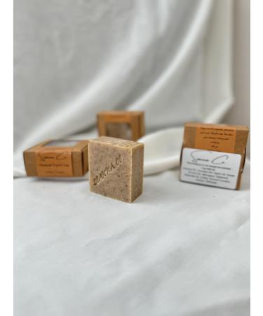 Soanna Set of 2 Coffee & Turmeric Soap 100% natural ingrediants organic. Beige