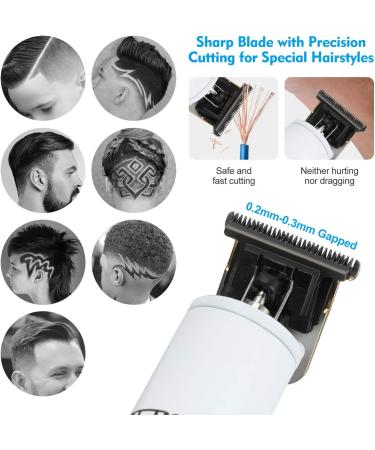 BESTBOMG Cordless Hair Clippers & Trimmer Set - T-Blade, Ceramic Blade, Rechargeable, 10 Guide Combs - Ideal for Men, Fathers, Husbands, Boyfriends - 2p-white - Buy Online on SooperMarket.com