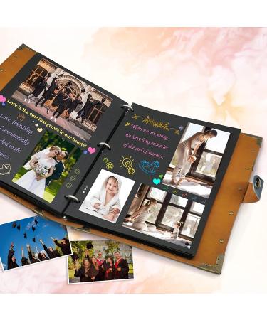 ZEEYUAN Leather Scrapbook Album - 60 Pages Love Memory Photo Album 8.5x11 | Travelling Journal & Family Scrapbook Kit - Perfect Gift for Couples, Anniversary, Wedding - Grayish-blue - Buy Online on SooperMarket.com