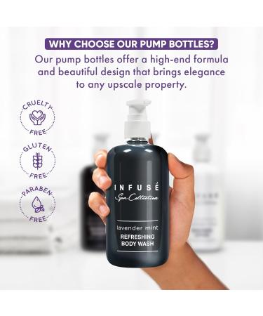 Infuse Lavender Mint Spa Collection Set | 10.14 oz Shampoo Conditioner Hand/Body Wash & Lotion - Luxury Amenities for Hotels & Home - Buy Online on SooperMarket.com