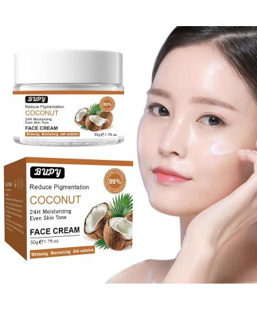 Coconut Face Cream | 24-Hour Moisturising & Revitalising | Reduce Pigmentation & Even Skin Tone | 50g - Shop Internationally - Buy Online on SooperMarket.com
