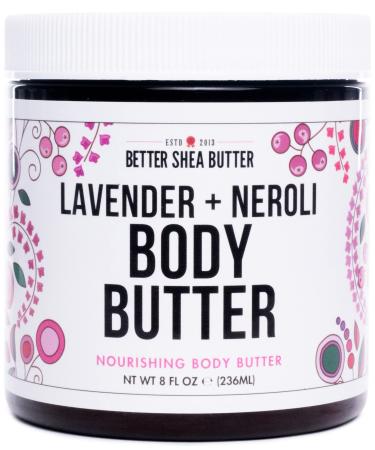 Better Shea Butter Whipped Body Butter | Lavender Neroli | Body Moisturizer for Women | With Raw Shea Butter for Dry and Delicate Skin | Paraben Free  Non-Greasy  No Synthetic Fragrances | 8 oz