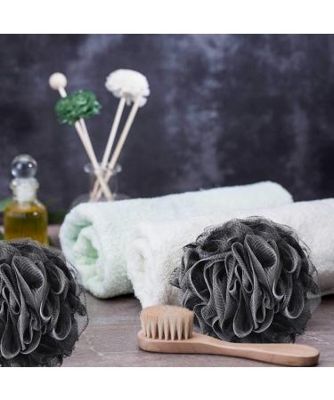 Tbestmax 75g XL Black Loofah Sponge Set for Exfoliating & Soft Shower Puff - 4 Pack - Buy Online on SooperMarket.com