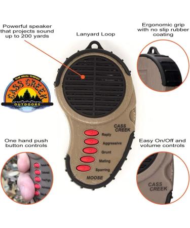 Cass Creek Ergo Moose Handheld Electronic Game Call - CC089 Compact Design - 5-in-1 Expert Calls for All Skill Levels - Buy Online on SooperMarket.com
