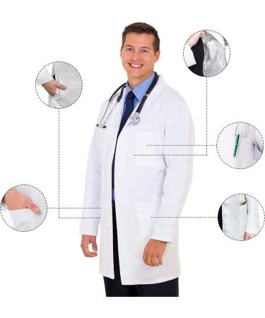Figura Elevar Deals Men's Professional Lab Coat - 40 Inch Kick Pleat Doctor Coat (X-Large) - Buy Online on SooperMarket.com