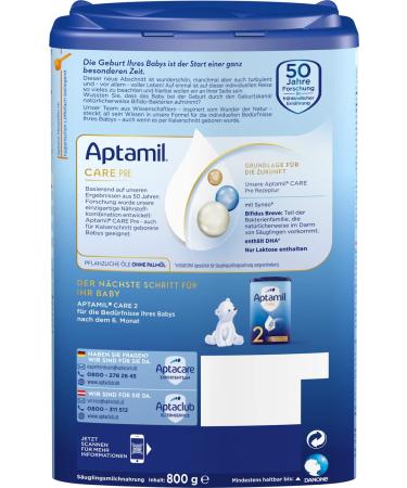Aptamil Care PRE Infant Milk Powder - 800g | DHA Lactose Only Palm Oil Free - Baby Food from Birth - Buy Online on SooperMarket.com