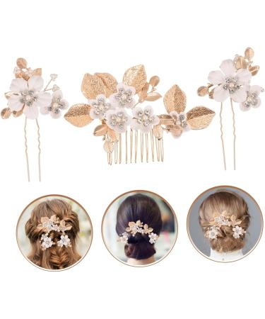 MUSISALY 1 Set Leaves and Flowers Hair Comb Flower Headpieces for Women Bride Hair Comb Wedding Hair Comb Womens Headpiece Girl Headpiece Hair Accessories for Women Flower Hair Accessories - Buy Online on SooperMarket.com