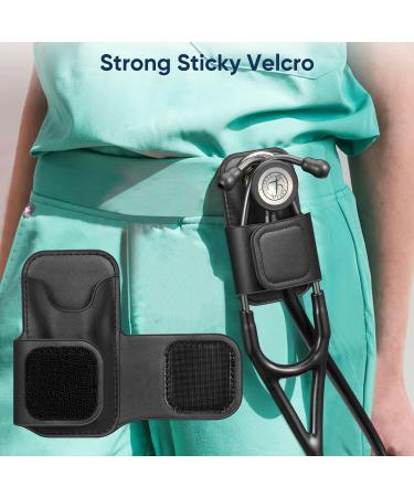 PU Leather Stethoscope Holder Clip - Lightweight Portable Holster for Nurses EMTs & Medical Students - Compatible with 3M Littmann & Most Stethoscopes - Black - Buy Online on SooperMarket.com