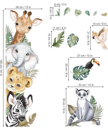DecalMile Jungle Animals Door Wall Decals - Safari Elephant Giraffe Wall Stickers for Kids Room and Nursery Decor - Buy Online on SooperMarket.com