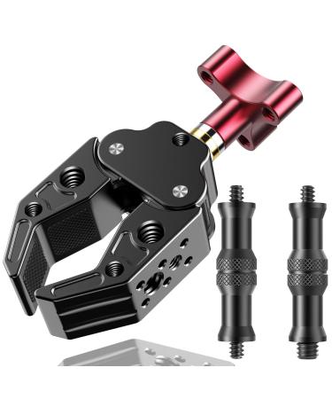 KOQEIEY Super Clamp with 1/4 to 3/8 Standard Metal Stud for Photography Studio Video Lighting Camera Crab Plier Clip Mount for Camera, DSLR Camera, LED Lights, Mic, Wireless Flash Receivers, Triggers