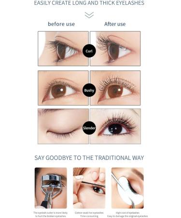 Dranng Heated Eyelash Curlers Electric Lash Curler with Comb | Double-Sided Anti-Scald Portable Lash Curler 4 Adjustable Temperature Levels Eye Makeup Tools for Natural 24hr Curl Black - Buy Online on SooperMarket.com
