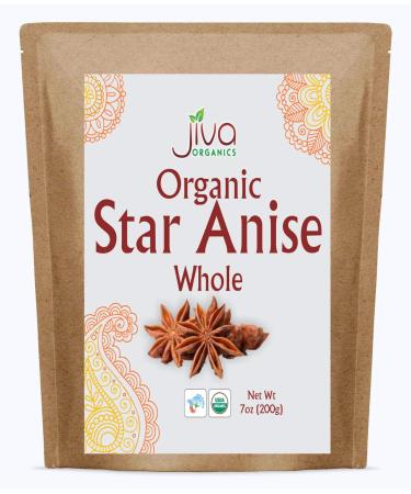 Jiva Organic Star Anise Whole Seeds 7 Oz Bag - Non-GMO, Pure Spice from India