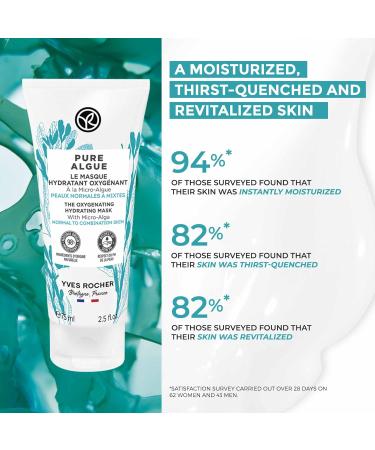 Yves Rocher Oxygenating Hydrating Mask - Pure Algue for Normal to Combination Skin | Moisturize & Revitalize | 2.5 fl oz - International Shipping Available - Buy Online on SooperMarket.com