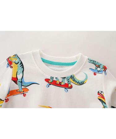 Kids Dinosaur Sweatshirt Boys Girls Cotton Top | Long Sleeve Pullover | Toddler Baby Clothes 1-8 Years | 2-3 Years Dinosaur 06 - Buy Online on SooperMarket.com
