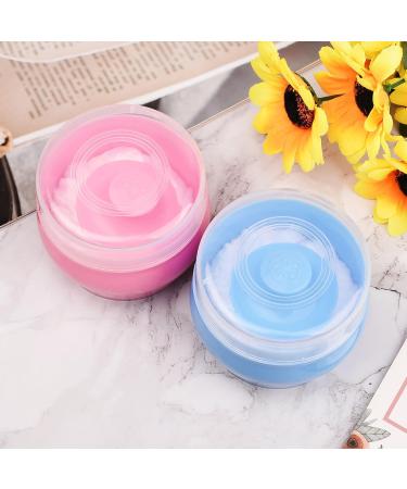 JNAWA Baby Powder Puff Box Drum - 2 Piece Set | Portable Sponge Body Puff for Children | Fluffy Powder Care Box - Buy Online on SooperMarket.com