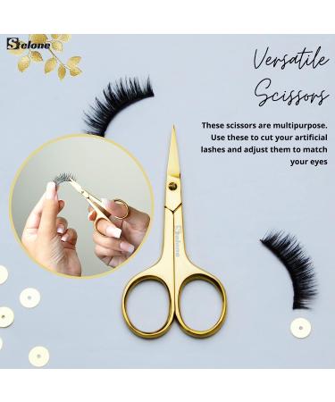 Stelone Professional Eyebrow Scissors - Small Curved Stainless Steel Beauty Scissor (Gold) - Buy Online on SooperMarket.com