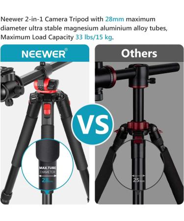 NEEWER 72 Camera Tripod Monopod with Ball Head, Arca Type QR Plate, Bag - Max Load 33lb - Buy Online on SooperMarket.com