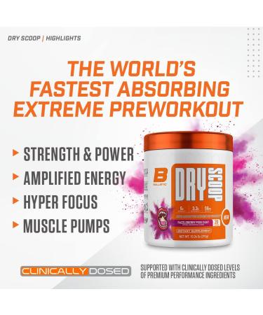 Dry Scoop Ballistic Supps Extreme Pre-Workout for Men and Women Fast Acting Increased Focus Strength & Energy (Just Peachy Diddly Dip) - Buy Online on SooperMarket.com