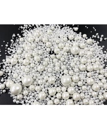 Edible Pearl Sugar Sprinkles White Candy 120g/ 4.2oz Baking Edible Cake Decorations Cupcake Toppers Cookie Decorating Ice Cream Toppings Celebrations Shaker Jar Wedding Shower Party Chirstmas Supplies A white - Buy Online on SooperMarket.com