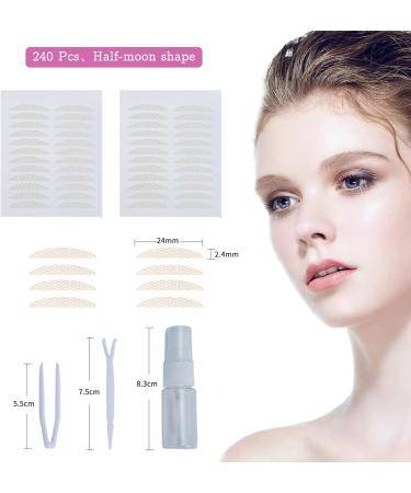 Invisible Water Activated Eyelid Lifter Strips for Hooded Eyes - Glue-free Double Eyelid Sticker with Spray and Tweezers - Buy Online on SooperMarket.com