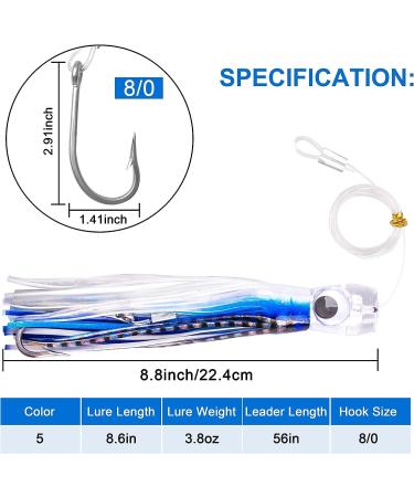 Drag Bait Saltwater Fishing Bait for Mahi Marlin Tuna & Wahoo - Deep Sea Fishing Bait with Inkfish Skirts - Buy Online on SooperMarket.com