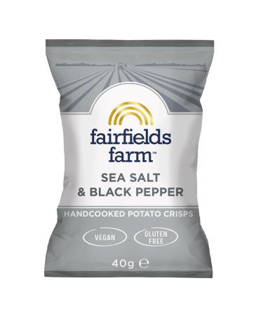 Fairfields Farm Crisps Sea Salt & Black Pepper Cooked Potato Crisps 40g | Pack of 20