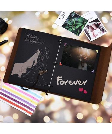 AIOR Photo Album Scrapbook  11 x 8.3 Inches 60 Black Pages Refillable Vintage Leather Scrapbook Album  DIY Memory Book  Couple Lover Anniversary Valentines Day Gifts for Him Her (Love) - Buy Online on SooperMarket.com