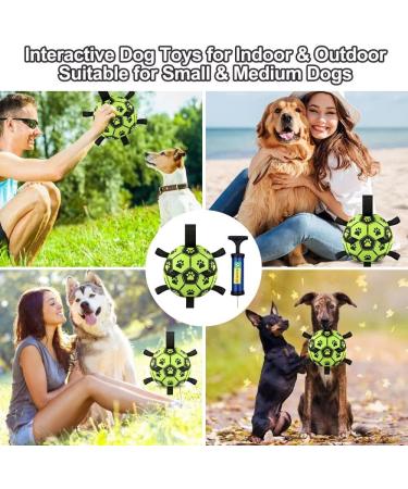 LOTUSWILD Durable Dog Toy Ball with Handle 15cm Ideal for Large Medium & Small Dogs Green | International Shipping Available - Buy Online on SooperMarket.com