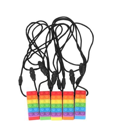 5 pieces baby teeth toys food quality bpa free rainbow building blocks teeth grinding silicone baby bite ring sensory chewing trailers molar stick