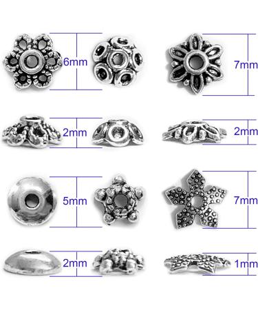 600Pcs Antique Silver Spacer Bead Caps - Bali Style Tibetan Flower Beads for Jewelry Making - Buy Online on SooperMarket.com