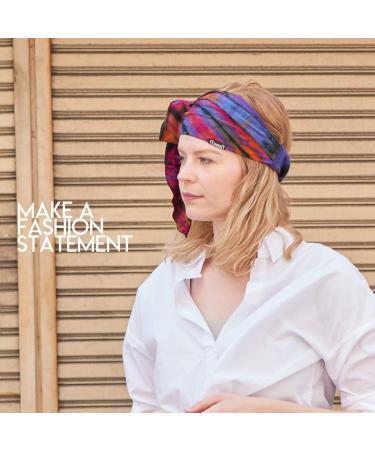 Buy Charm Tie Dye Headband | Bohemian Hippie Elastic Bandana for Men & Women | Retro 60's Psychedelic Flower Pattern - Buy Online on SooperMarket.com