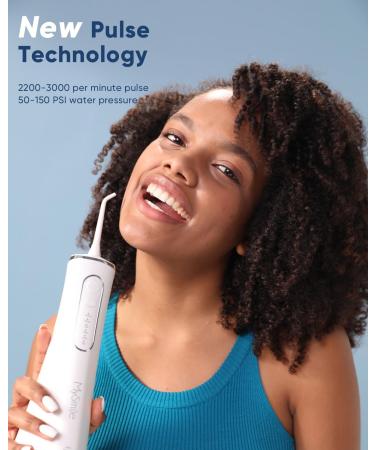 Water Dental Flosser Cordless Oral Irrigator - 5 Cleaning Modes, 4 Jet Tips - IPX7 Waterproof, USB Rechargeable - Teeth Cleaning Tool with PU Bag - White - Buy Online on SooperMarket.com