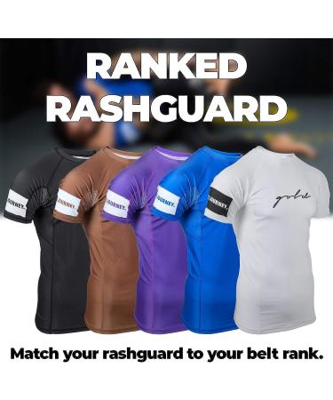 Gold BJJ Foundation Rash Guard - Brown, No-Gi & Gi Jiu Jitsu Rashguard, Short Sleeve - XL - Buy Online on SooperMarket.com