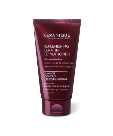 Keranique Anti-Hair Loss Damage Control Hair Growth Stimulating Conditioner with Keratin Amino Complex - Decreases Breakage - Seals Split Ends - Controls Frizz - No Sulfates Dyes or Parabens - 4.5 Fl. Oz