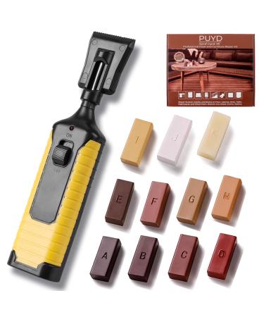 Floor and Furniture Repair Kit, Touch Up for Wood Scratches with New Upgrade Melting Tool, 11 Colors Repair Wax Sticks - Repair Scratch, Cracks, Stains for Wooden Door, Floor, Table, Cabinet