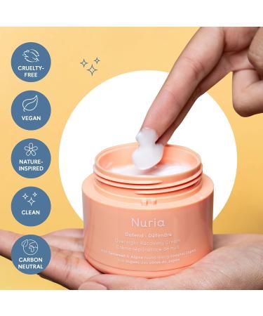 Nuria Defend Overnight Face Cream - Night Cream for Skin Recovery with Seaweed & Aloe 50mL - Buy Online on SooperMarket.com