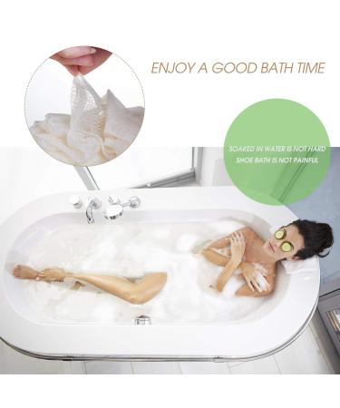 Mikimini Women's Bathroom Shoe & Bath Stools - 2-in-1 Luffa Scrub & Peeling Pad | Improved Design for Gentle Exfoliation | International Shipping - Buy Online on SooperMarket.com