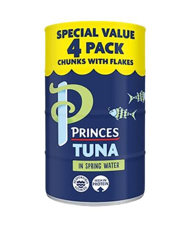 Tuna Fish Chunks In Spring Water Chunks with Flakes Special Value Pack 4 Tins