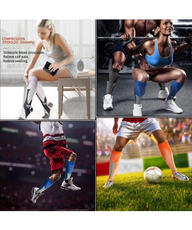 Wetopkim Compression Socks 2-Pack for Athletic Running, Flight, Travel - Orange/Green, Large-X-Large - Unisex - Buy Online on SooperMarket.com