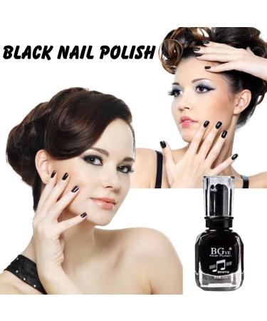 TBeautfave Black Nail Polish Quick Dry&Long Lasting Nail Varnish Neutral Nail Polish Non-toxic Water Based Formula Natural Nail Polish Black Gel Nail Polish for DIY Nail Art - Buy Online on SooperMarket.com