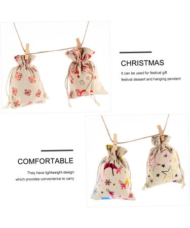 BCOATH 24pcs Countdown Candy Bag Advent Calendar Pouches Drawstring Bag Bags Tag Wood - Buy Online on SooperMarket.com