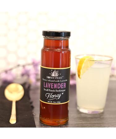 HONEY FEAST Organic Lavender Honey 12oz | Gourmet Flavored Honey for Tea, Cooking & Baking | Florida Beekeeper-Bottled - Buy Online on SooperMarket.com