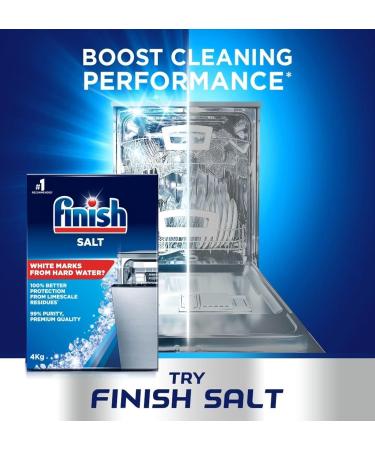 Finish Dishwasher Salt 4kg Protection from Limescale Residues Premium Quality - Buy Online on SooperMarket.com