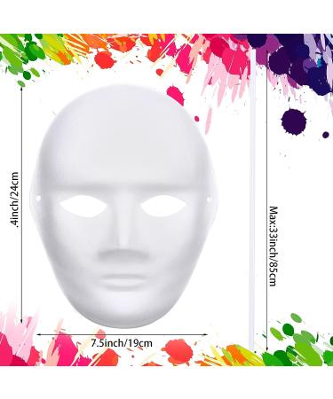 Aoriher 50 Pcs Paper Mache Full Face Masks for DIY Crafts - White Blank Masks for Men, Ideal for Mardi Gras, Masquerade, Art and Cosplay - Buy Online on SooperMarket.com