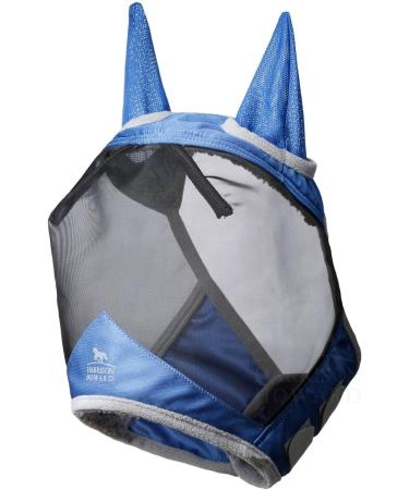 Harrison Howard Caremaster Pro Luminous Fly Mask | UV Protection & Fleece Padding | Ear Protection for Horses | Navy Blue | Buy Now - Buy Online on SooperMarket.com